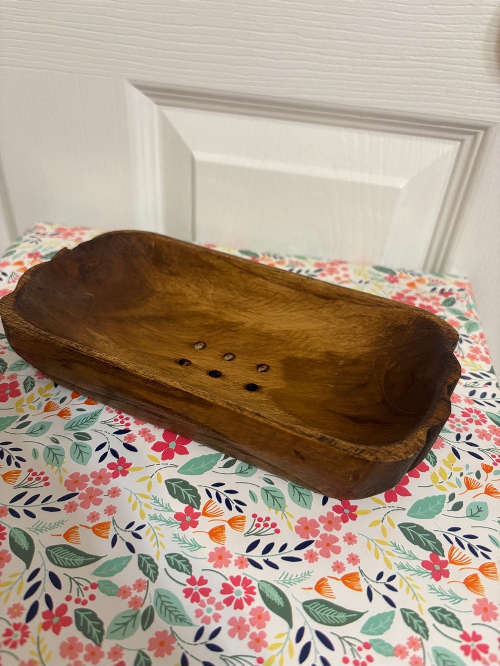 Handcrafted Brown Wooden Soap Dish - Rustic Home Bath Accessory